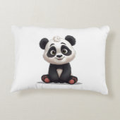 Sitting Panda Bear Cartoon Illustration Artwork Accent Kussen (Achterkant)