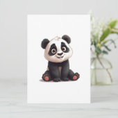 Sitting Panda Bear Cartoon Illustration Artwork Feestdagenkaart (Staand voorkant)
