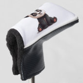 Sitting Panda Bear Cartoon Illustration Artwork Golfheadcover (3/4 voorkant)