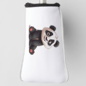 Sitting Panda Bear Cartoon Illustration Artwork Golfheadcover (Draai 90)