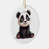 Sitting Panda Bear Cartoon Illustration Artwork Keramisch Ornament (Rechts)