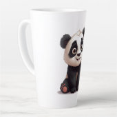Sitting Panda Bear Cartoon Illustration Artwork Latte Mok (Linkerhoek)