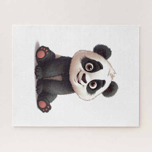 Sitting Panda Bear Cartoon Illustration Artwork Legpuzzel (Horizontaal)