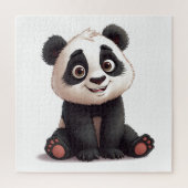 Sitting Panda Bear Cartoon Illustration Artwork Legpuzzel (Verticaal)