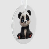 Sitting Panda Bear Cartoon Illustration Artwork Ornament (voorkant)
