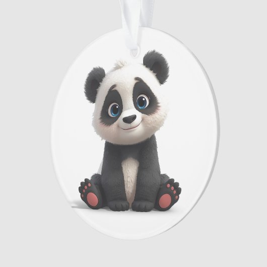 Sitting Panda Bear Cartoon Illustration Artwork Ornament (voorkant)