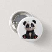 Sitting Panda Bear Cartoon Illustration Artwork Ronde Button 3,2 Cm (Voorkant /achterkant)