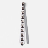 Sitting Panda Bear Cartoon Illustration Artwork Stropdas (Voorkant)