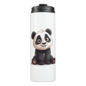 Sitting Panda Bear Cartoon Illustration Artwork Thermosbeker (Voorkant)