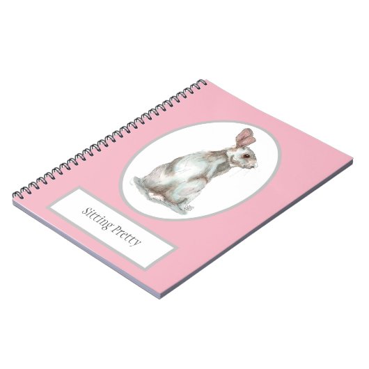'Sitting ' Rabbit Spiral notebook Notitieboek (Linkerzijde)