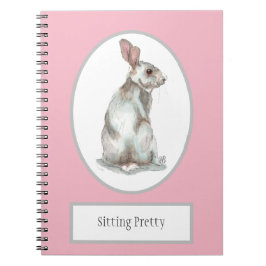 'Sitting ' Rabbit Spiral notebook Notitieboek