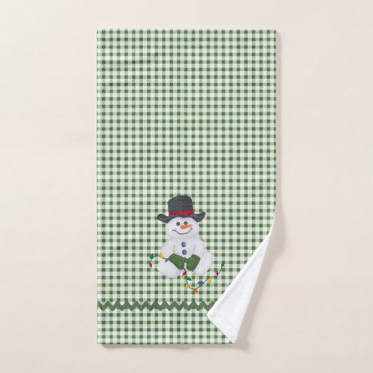 Sitting Snowman Bad Handdoek (Handdoek)