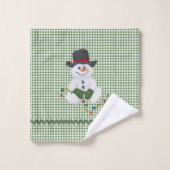 Sitting Snowman Bad Handdoek (Wasdoekje)