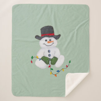 Sitting Snowman Sherpa Deken