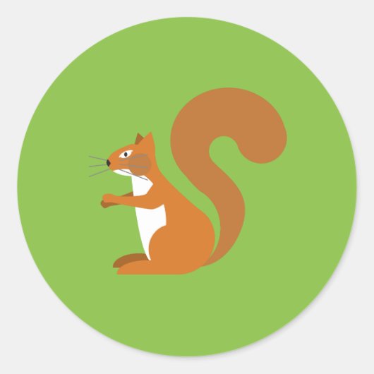 Sitting Squirrel Ronde Sticker (Voorkant)