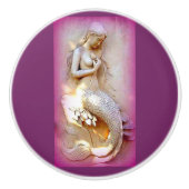 Sitting stone mermaid Thunder_Cove Keramische Knop (Voorkant)