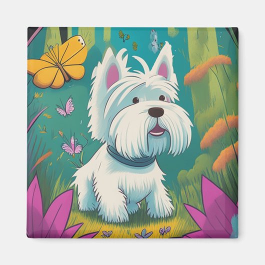 Sitting Westie Magneet (Voorkant)