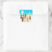 Situatie van kinderen vierkante sticker (Tas)