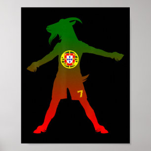 Siuuu Echte Geit Portugal Vlag Voetbal Mannen Vrou Poster