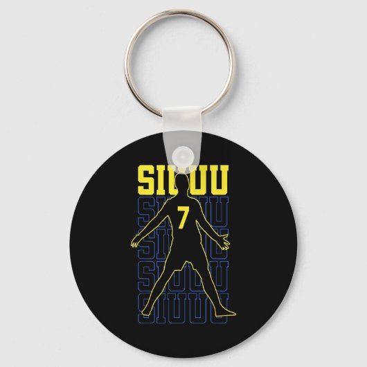 Siuuuu Funny Soccer Present For Soccer Lovers Fans Sleutelhanger (Voorkant)