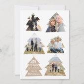 Six arbres de Noël Cinq photos Carte de vacances m (Devant)