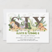 SIX | Boy Dinosaures 6e anniversaire Invitation de (Devant)
