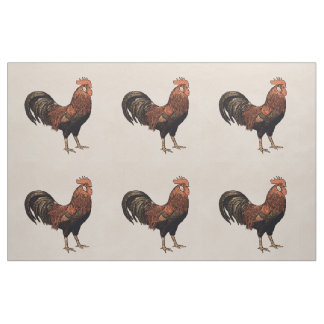 Six Carrés de Broderie de Coq par Verge de Tissu