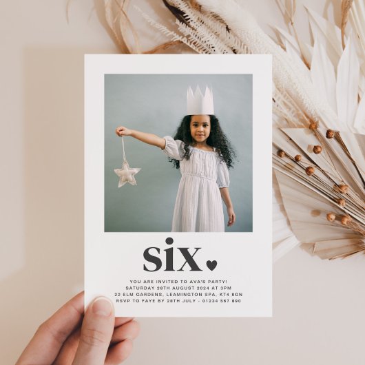 Six Coeur - Photo Carré Invitation Anniversaire