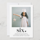 Six Coeur - Photo Carré Invitation Anniversaire (Devant)