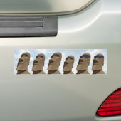 Six Easter Island Moai - Bumpersticker (Op auto)