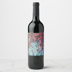 six étiquettes de vin de chats