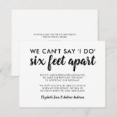 Six Feet Apart Wijziging Datum Trouwtypografie Aankondiging (Voorkant / Achterkant)