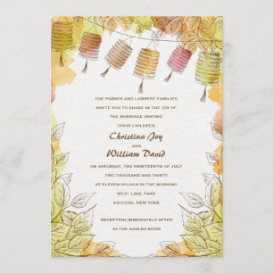 Six invitations de lanternes