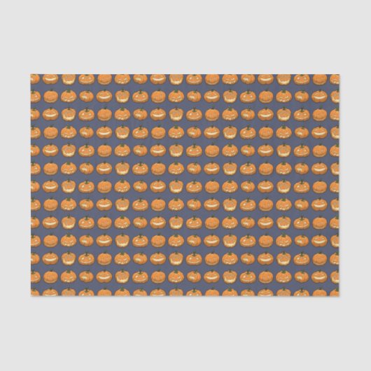 Six Jack o'Lantern Pixel Pumpkins Pattern Tissuepapier (Voorkant)