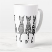 Six Kitties sur une branche Latte Mug (Angle droit)