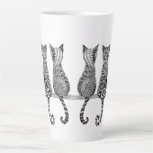 Six Kitties sur une branche Latte Mug (Devant)