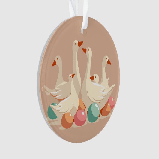 Six Oies A-Laying Découpe À L'Écran (devant)