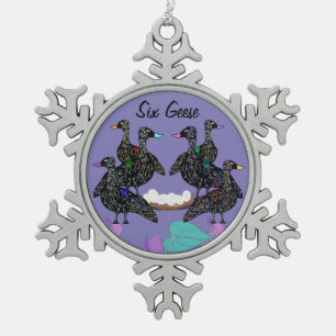 Six ornements de Noël d'oies