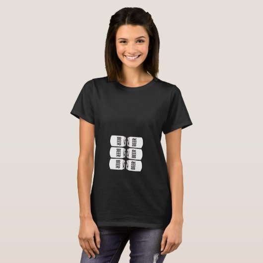 Six Pack Abs Funny Halloween Costume Funny Beer T-shirt (Voorkant volledig)