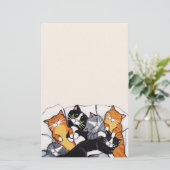 Six papeterie de papier de note de chats de (Debout devant)