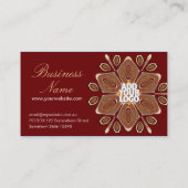 Six pétales Fleur géométrique avec Carte de visite (Dos)