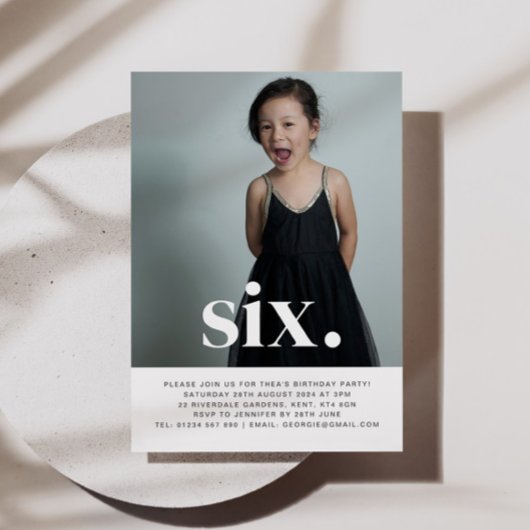 Six Photo Invitation pour le premier anniversaire