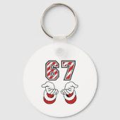 Six Seven 67 6 7 Funny Christmas Meme Holiday Sleutelhanger (Achterkant)