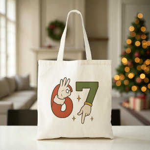Six Seven 67 6 7 Kerst Elf Kerstmis Meme Tote Bag
