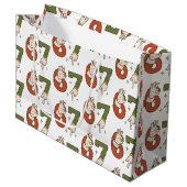 Six Seven 67 6 7 Kerstmis Kerstman Elf Meme Groot Cadeauzakje (Voorkant Gekanteld)