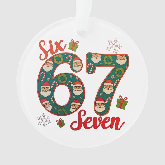 Six Seven 67 6 7 Meme Christmas Xmas Santa Hat (devant)
