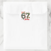 Six Seven 67 6 7 Meme Christmas Xmas Santa Hat Ronde Sticker (Tas)