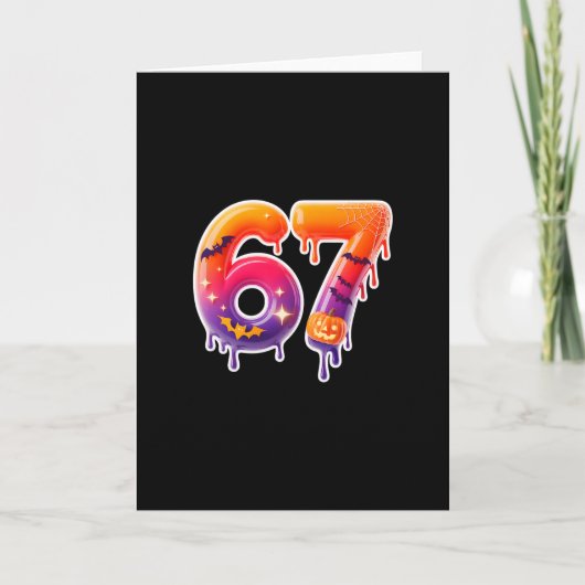 Six Seven 67 6 7 Meme Design Grappig Ijs Drip Kaart (Voorkant)