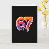 Six Seven 67 6 7 Meme Design Grappig Ijs Drip Kaart (Gele Bloem)