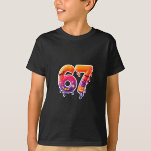 Six Seven 67 6 7 Meme-ontwerp Funny Ice Cream Drip T-shirt